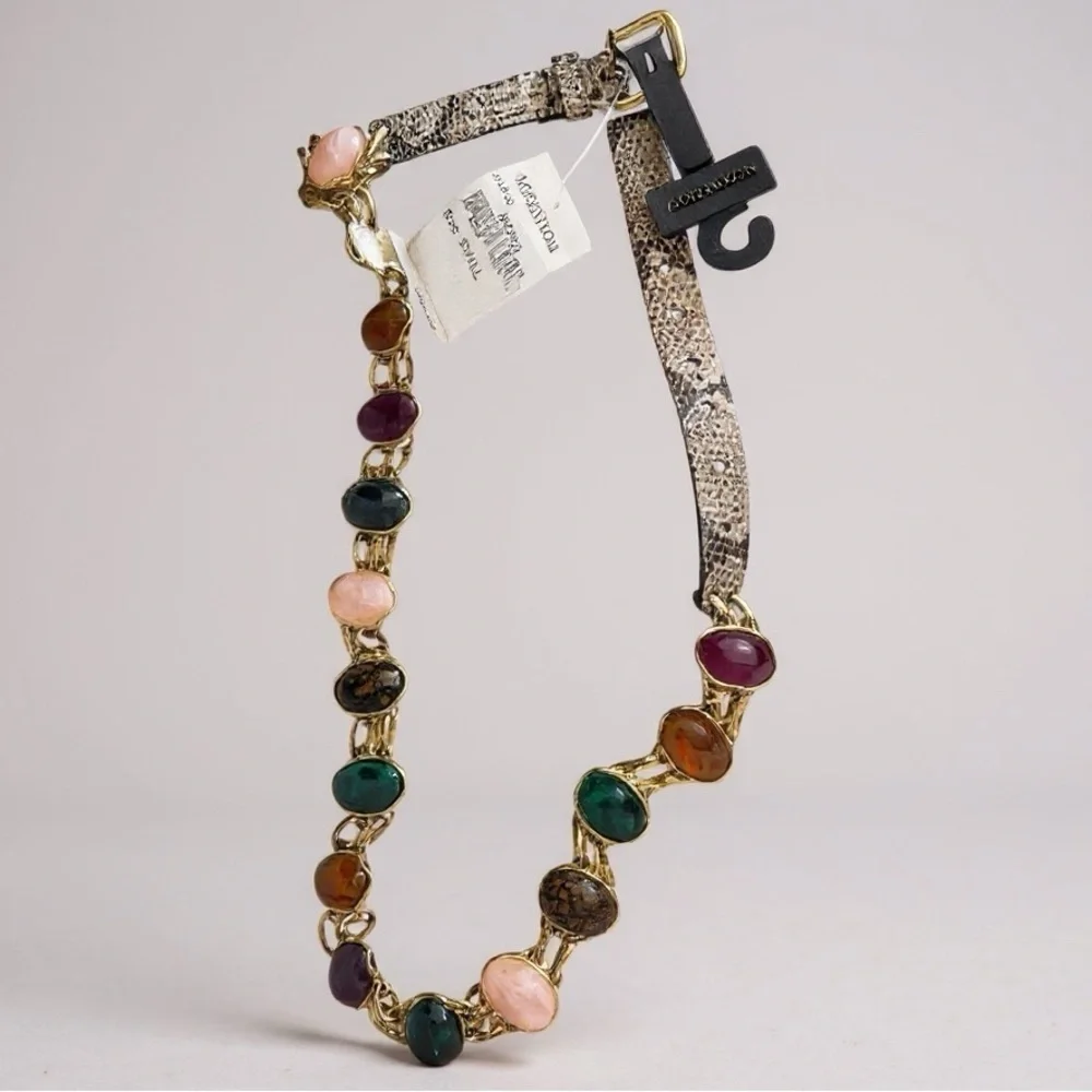 NORDSTROM Statement Belt Colorful Multi Vibrant Stone Embellished